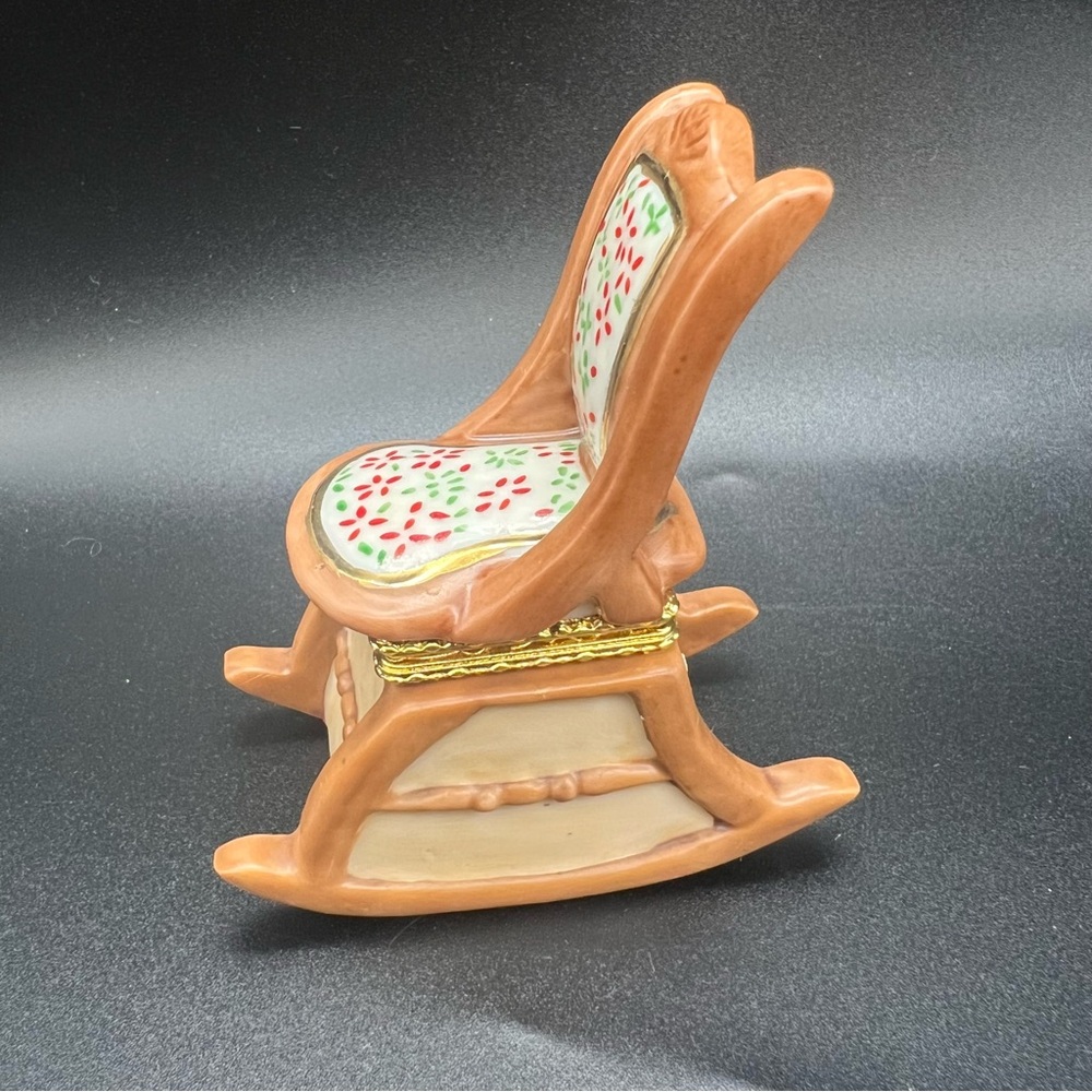 Mini Rocking Chair Hinged Trinket Box By "A Cup of Christmas Tea"  3.5” 1998